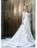 Off Shoulder White Lace Tulle Fairytale Wedding Dress
